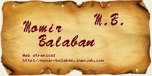 Momir Balaban vizit kartica